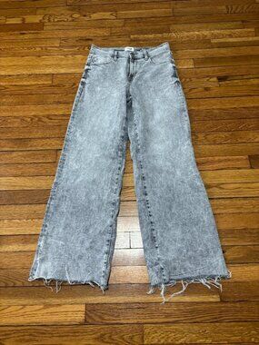 Kensie Womens Jeans Size 6/28 The Kaya High Rise Wide Leg Gray Stonewash Denim
